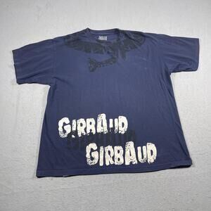 Marithe Francois Girbaud Shirt Mens 2XL Blue Graphic Tee Snake Print Streetwear